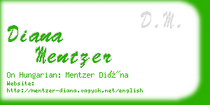 diana mentzer business card